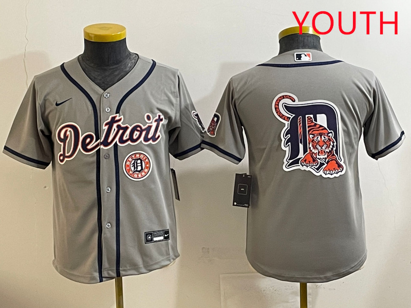 Youth 2025 Detroit Tigers blank grey Nike MLB jersey->youth mlb jersey->Youth Jersey